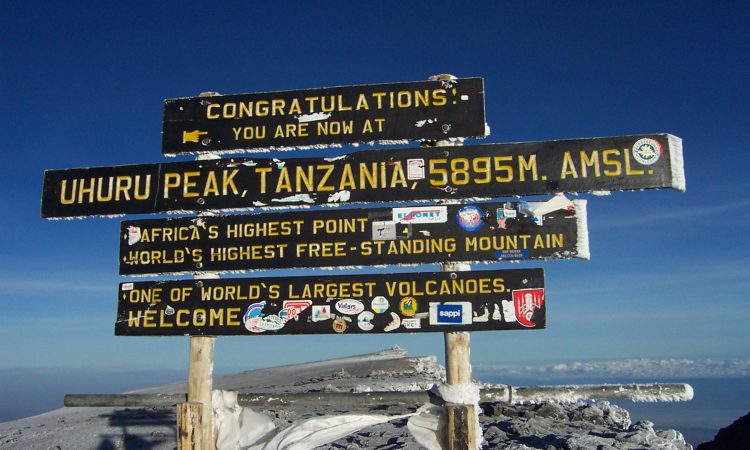 Uhuru Peak, the highest point in Africa